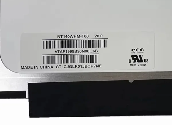 NT140WHM-T00 V8.0 14.0" Laptop LCD Touch Screen Panel Matrix Display 1366*768 EDP 40 Pins
