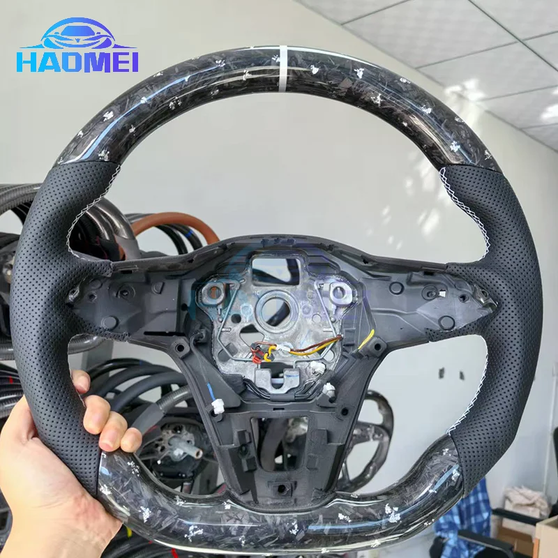 

Подходит для Volkswagen Golf MK8 GTI RLINE MK8, белая серия, кованый руль из перфорированной кожи из углеродного волокна,