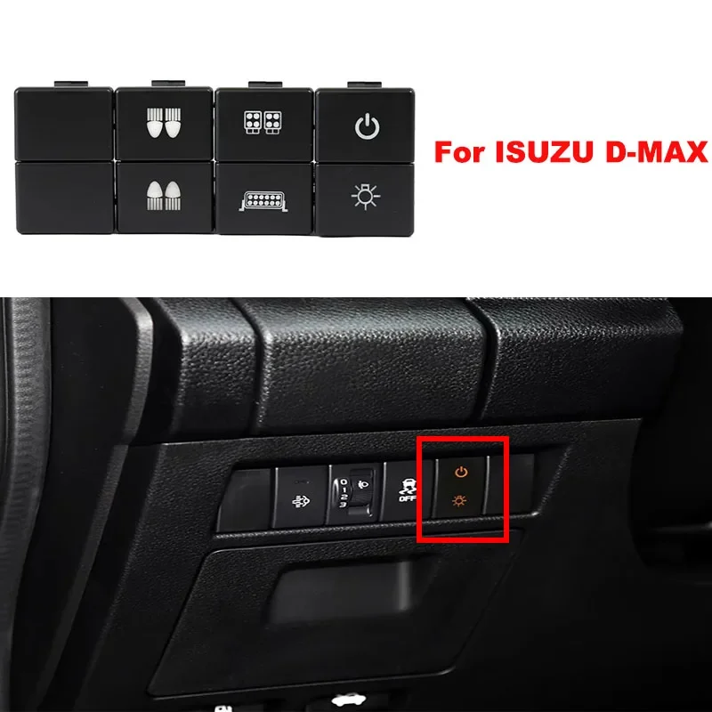 

1PC Car power supply spotlight headlight backlight Left Hole Position Switch Button With Connection Wire for ISUZU D-MAX