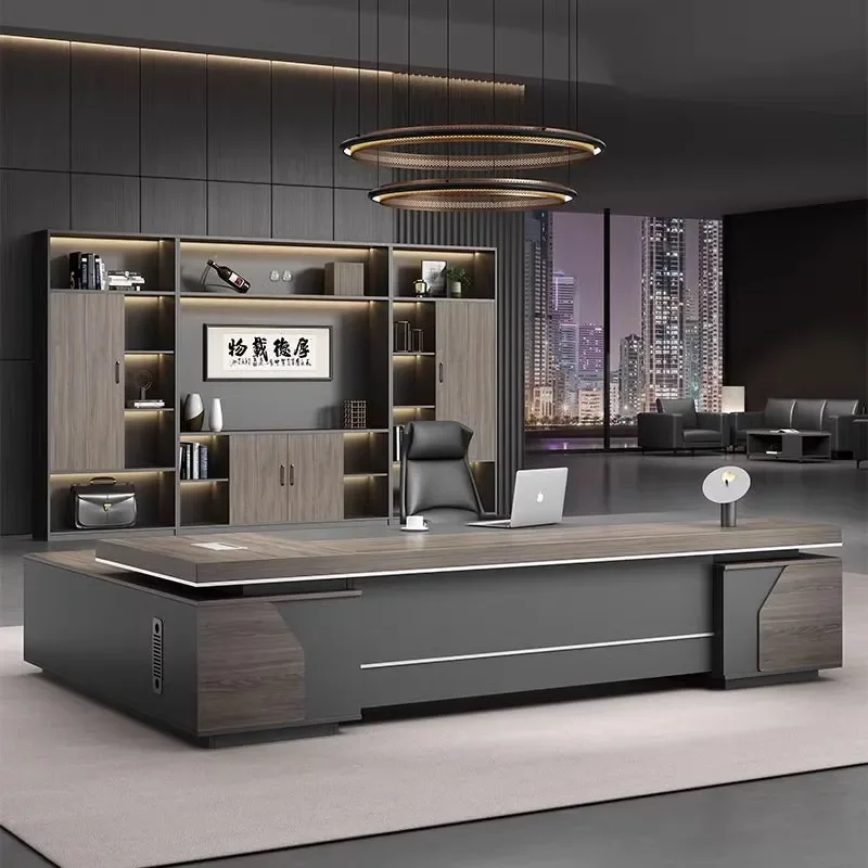 Desk Simple Modern President Desk and Chair Combination Large Class Manager High Quality