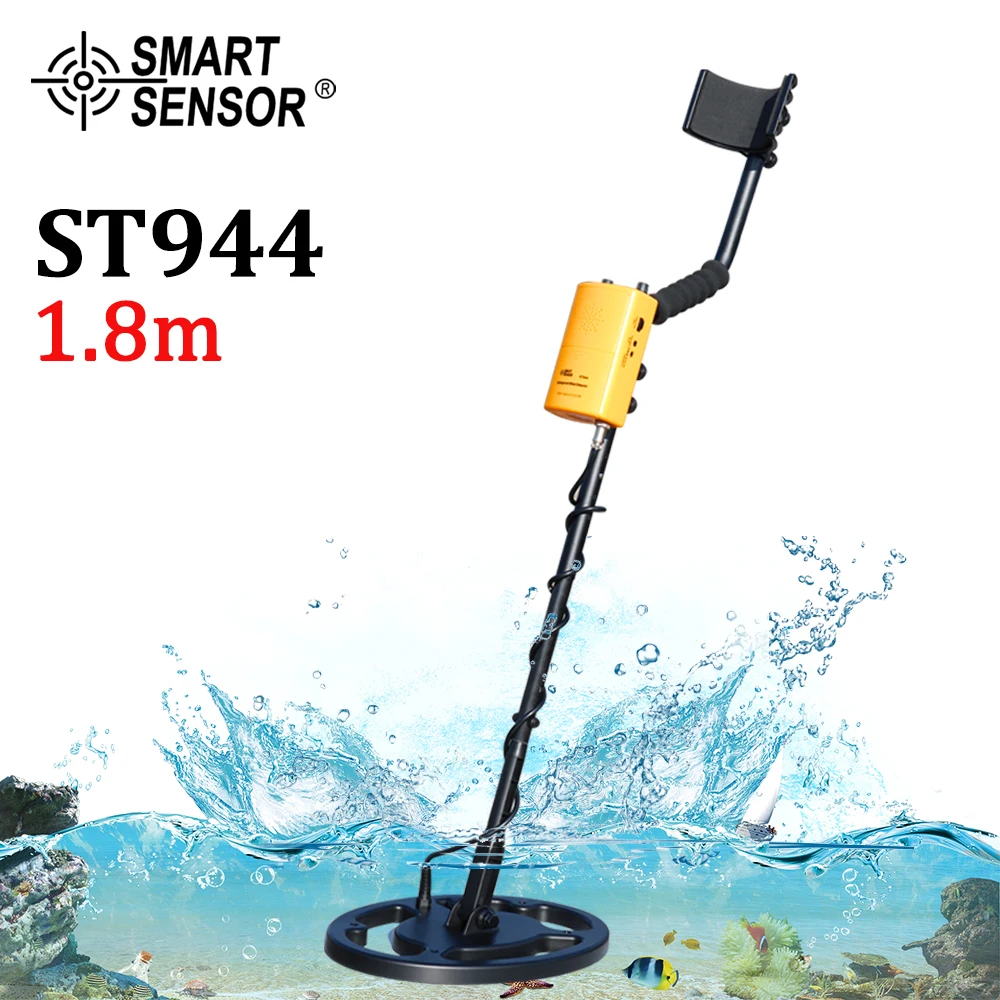 Detector de Metais Profundidade Subterrânea 1.8m Bobina à Prova Impermeável Água Scanner Finder Ferramenta 1200mah Bateria Ouro Escavador Tesouro Procurando Caçador