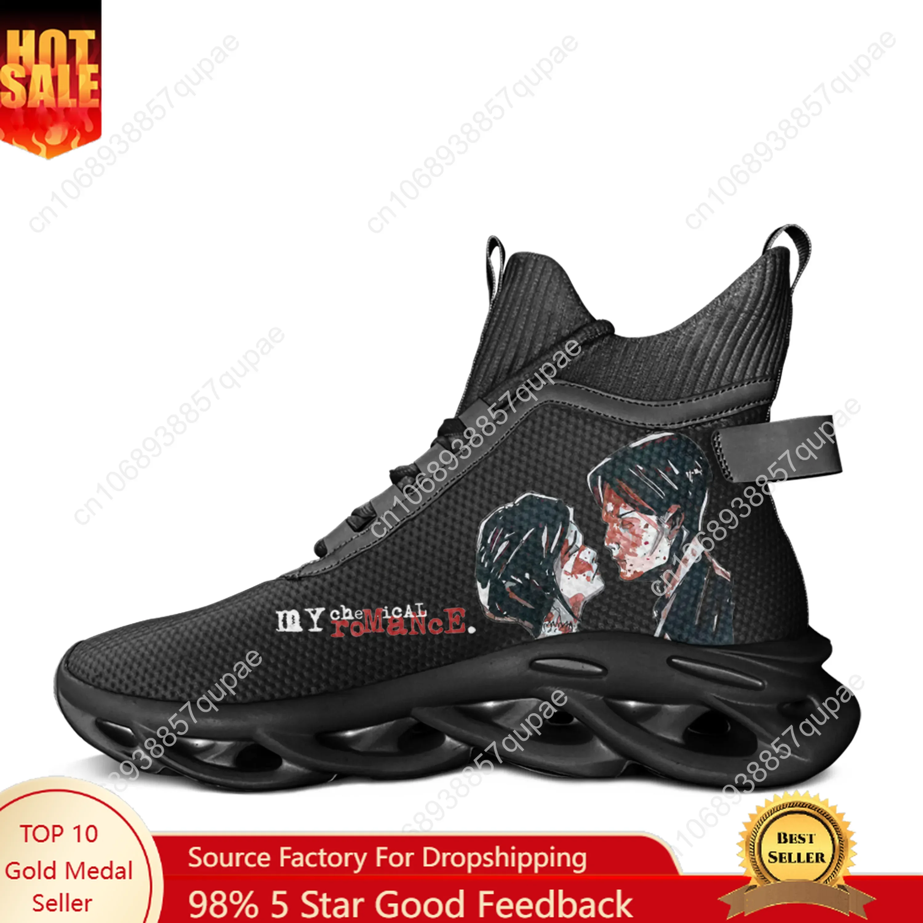 

My Chemical Romance Rock Band High Top Flats Sneakers Men Women Sports Running Shoes Sneaker Lace Up Mesh Footwear Custom Shoe