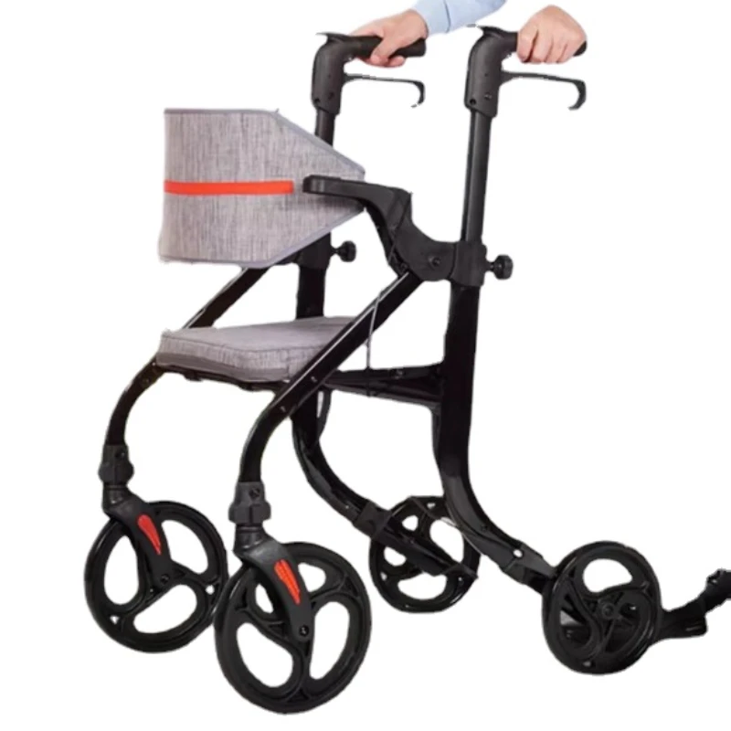 

Let’s Move Rollator Lightweight Four Wheel Walker with Seat and Locking Brakes Foldable Rolling Walker for Seniors