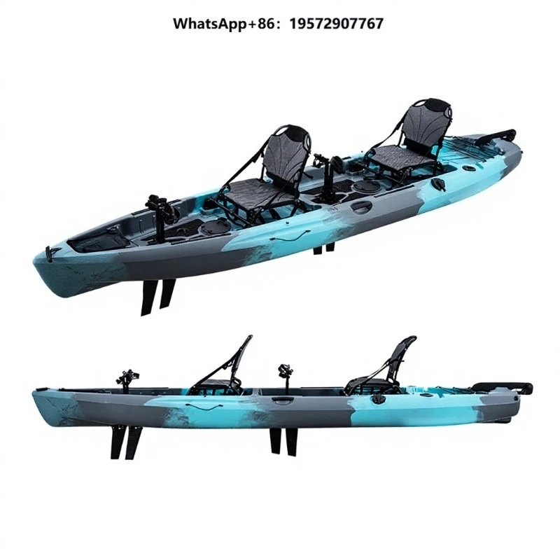 14-Foot Pedal Kayak Plastic Rotational Molding Fishing Kayak Two People 300kg Capacity