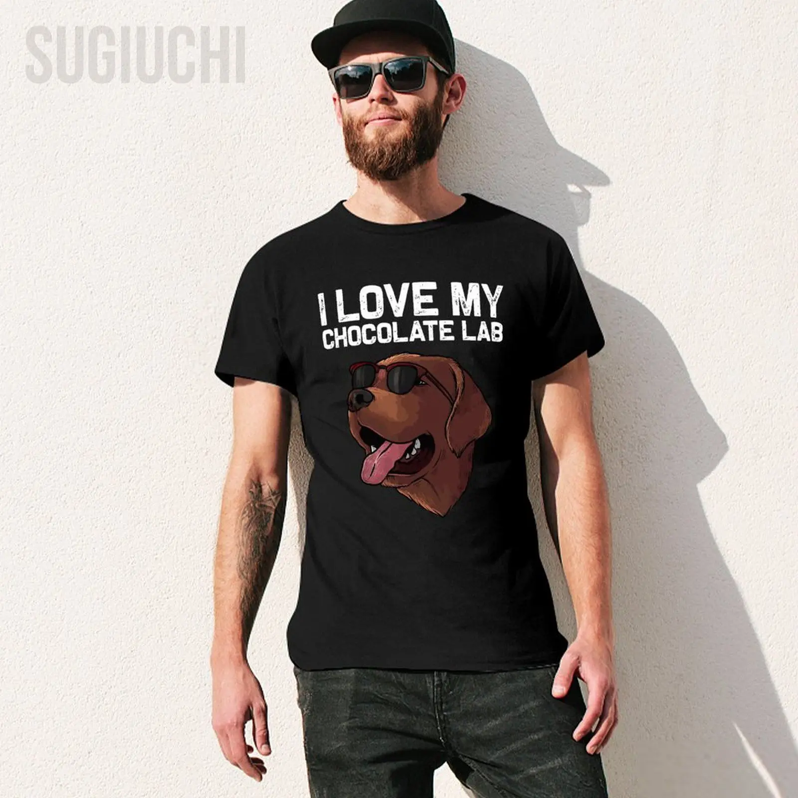 Men Chocolate Labrador Retriever Dog Lab Tshirt Tees O-neck T Shirts Women Boys 100% Cotton Short T-Shirt Unisex All Seasons