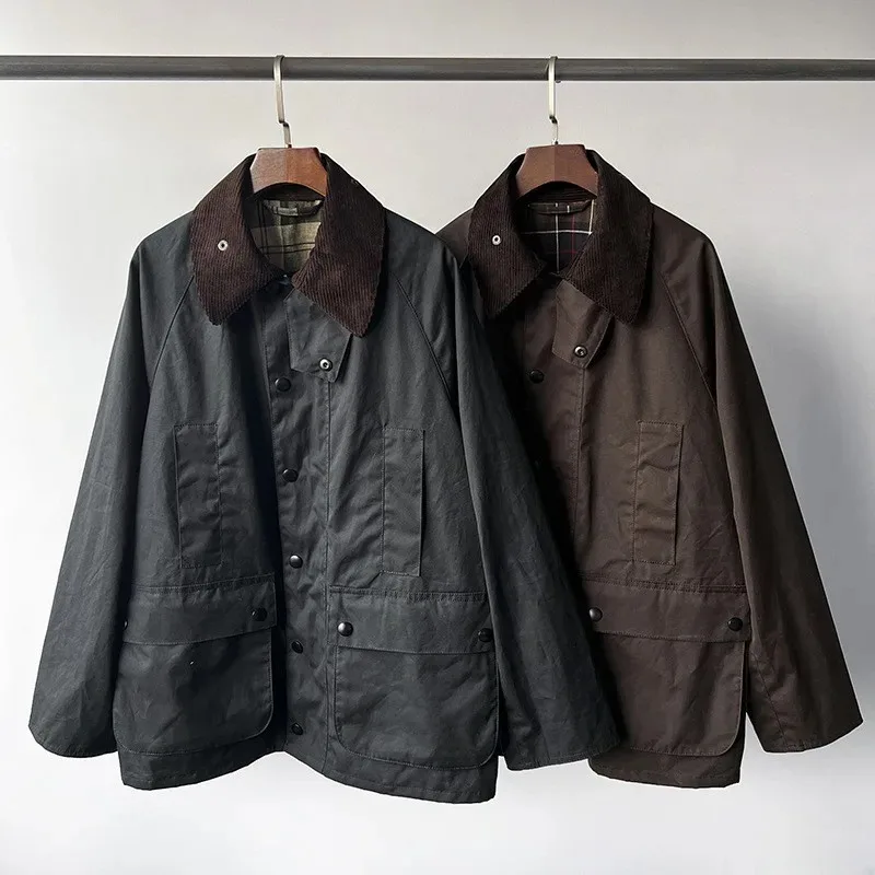 

HELLOMARCEL Excellent Quality Luxury Vintage EU US Size Spring Autum Batik Dye Barb Loose Zipper Outdoor Hunting Jacket for Men