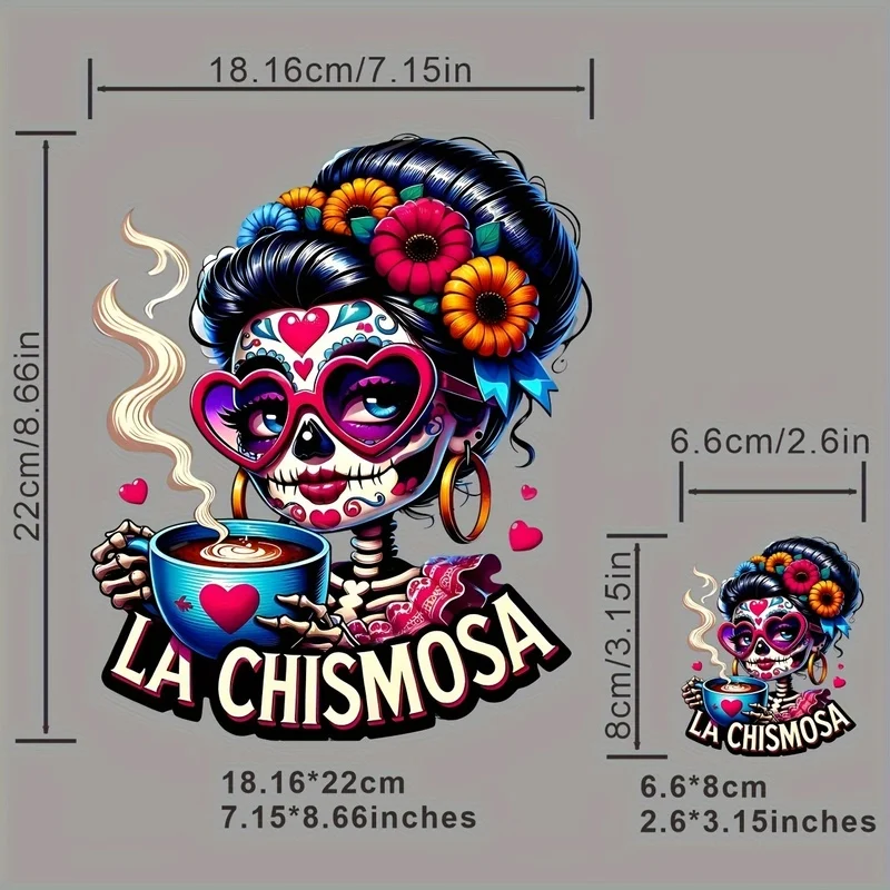 Humorous Mexican Spanish Skeleton Sublimation Heat Transfer Iron-On Patch 1/2/3Pcs Washable-Shirts Bags Caps Unisex