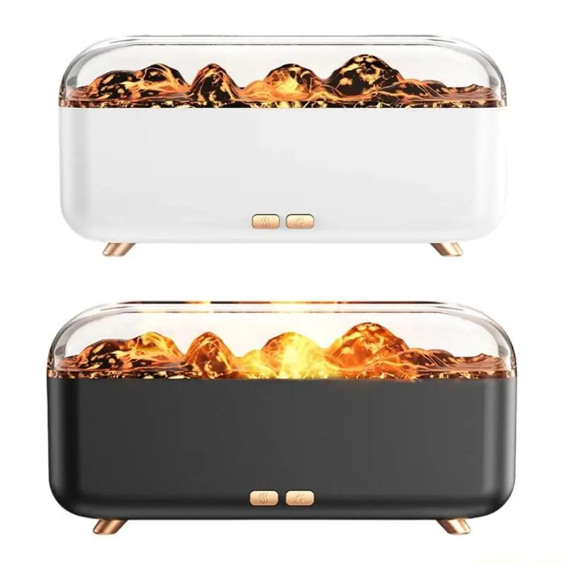 

D0AB Flame Aromas Diffuser With Humidifier Function Color Changing Light Essential Oil Diffuser For Home Relaxation