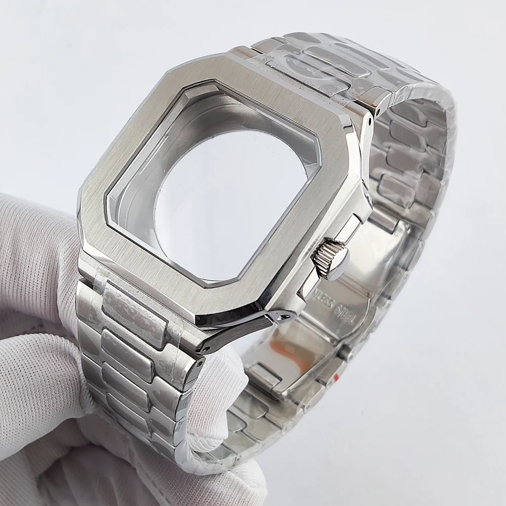 Square Case Set NH35 Watch Case 43mm Case Sapphire Glass Waterproof Case Luxury Men's Watch Case Fits NH35 Movement Case