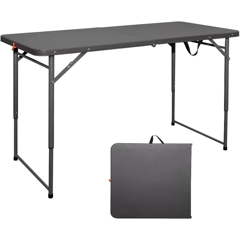 

Portable Heavy Duty Plastic Folding Utility Table Small Indoor Outdoor Adjustable Height Folding Table with Carrying