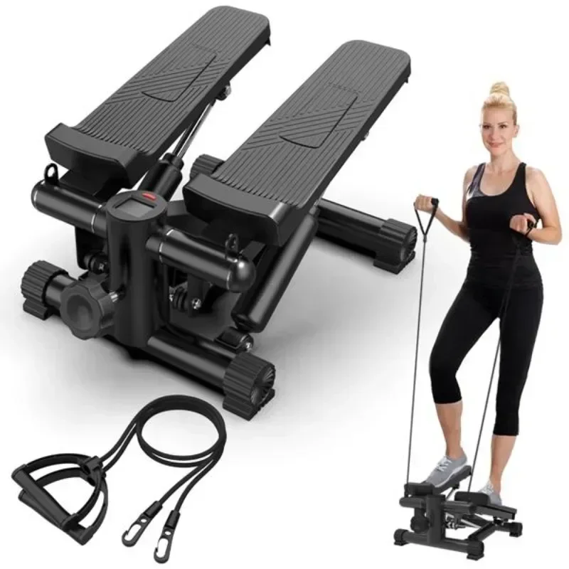 Mini Steppers for Exercise at Home,Stair Stepper with Resistance Bands with Quiet Design, Portable Fitness Stepper Equi