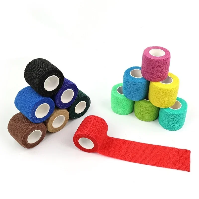 10 Pcs Waterproof Tape Tattoo Handle Bandage Non-slip Sports Non-woven Disposable Self-adhesive Elastic Bandage