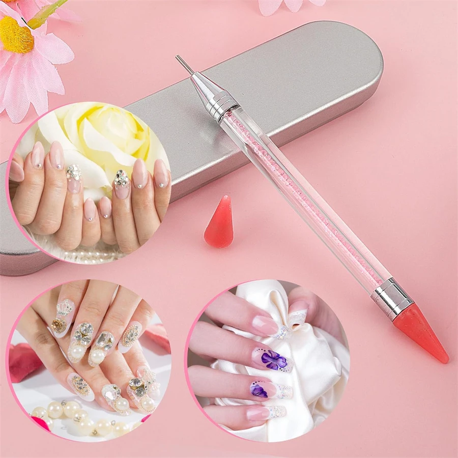 Rhinestone ołówek odebrać klejnot kamień ozdoby długopis woskowy kryształowy diament Jewel Picker dla Nail Art DIY rozsianych narzędzie