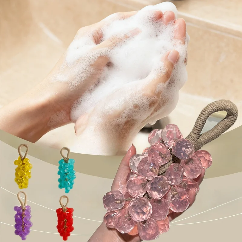 1 قطعة لون عشوائي الإبداعية العنب صابون يدوي الصنع غرامة رغوة لطيف إزالة الأوساخ ترطيب الجسم غسل المغذي صابون يدوي الصنع