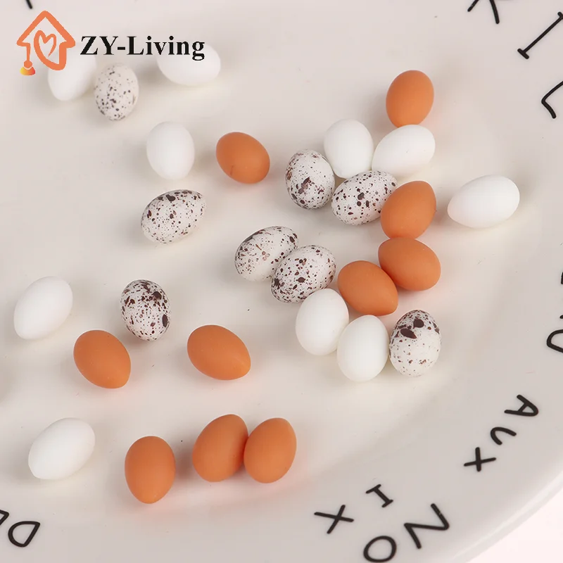 

10Pcs Dollhouse Miniature Simulation Eggs Food Model Pretend Play Kitchen Toys