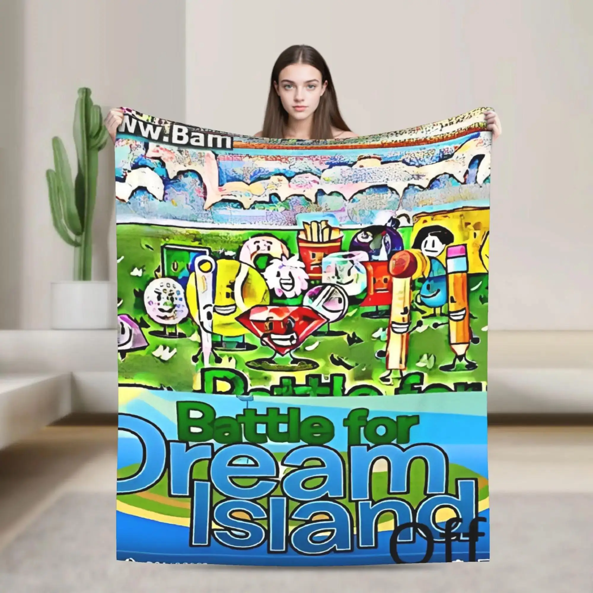 

BFDI Inanimate Insanity All Characters Blanket Soft Warm Quality Bedding Throw for Bedroom Autumn Camping Home Decor Fashion Be