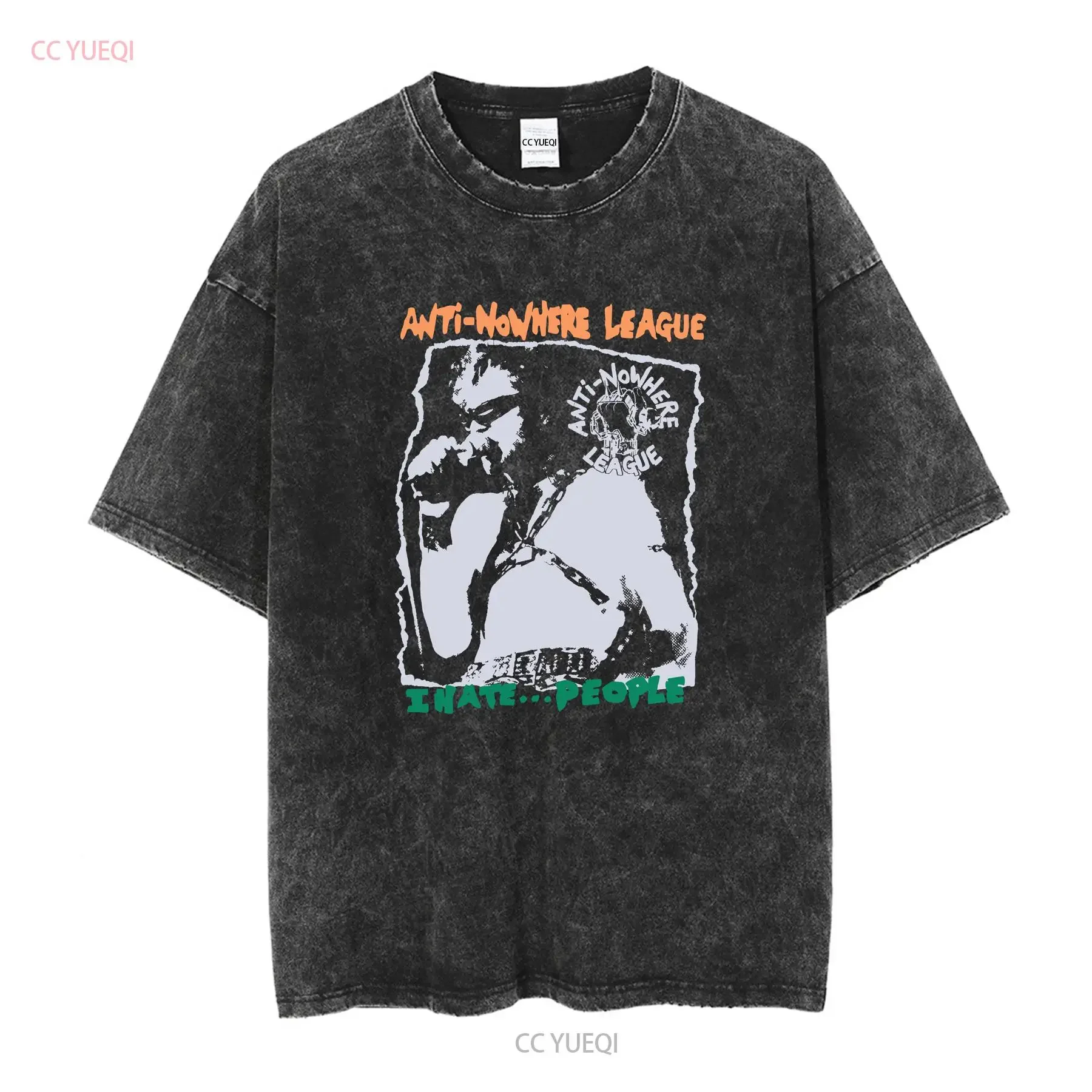 VINTAGE 90s ANTI NOWHERE LEAGUE I HATE PEOPLE PUNK HARDCORE TOUR CONCERT T SHIRT long sleeves vintage Washed