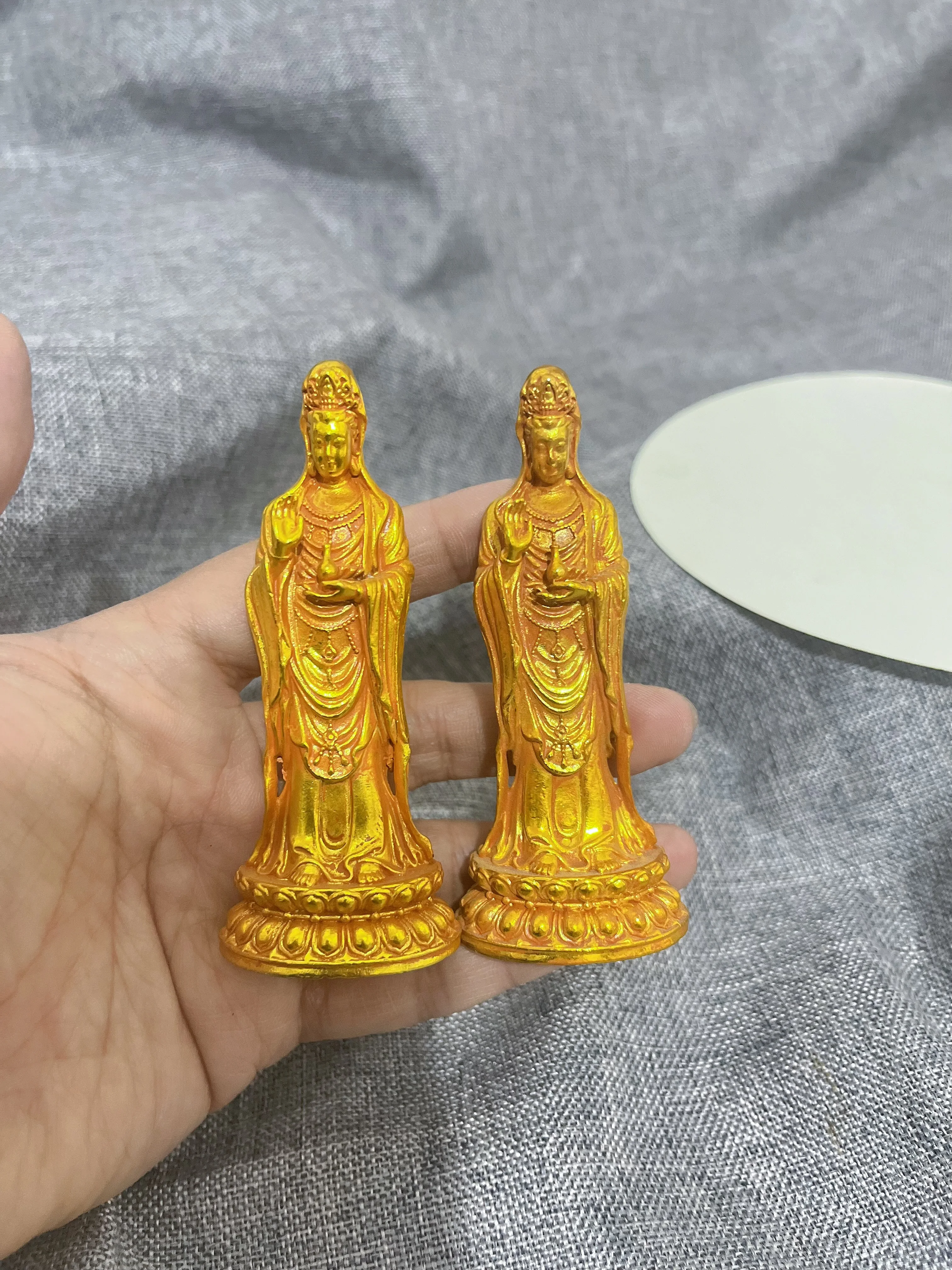 Special offer Pocket Guan yin figure archaic  small buddha statue copper Carving statue blessed family peace health good luck