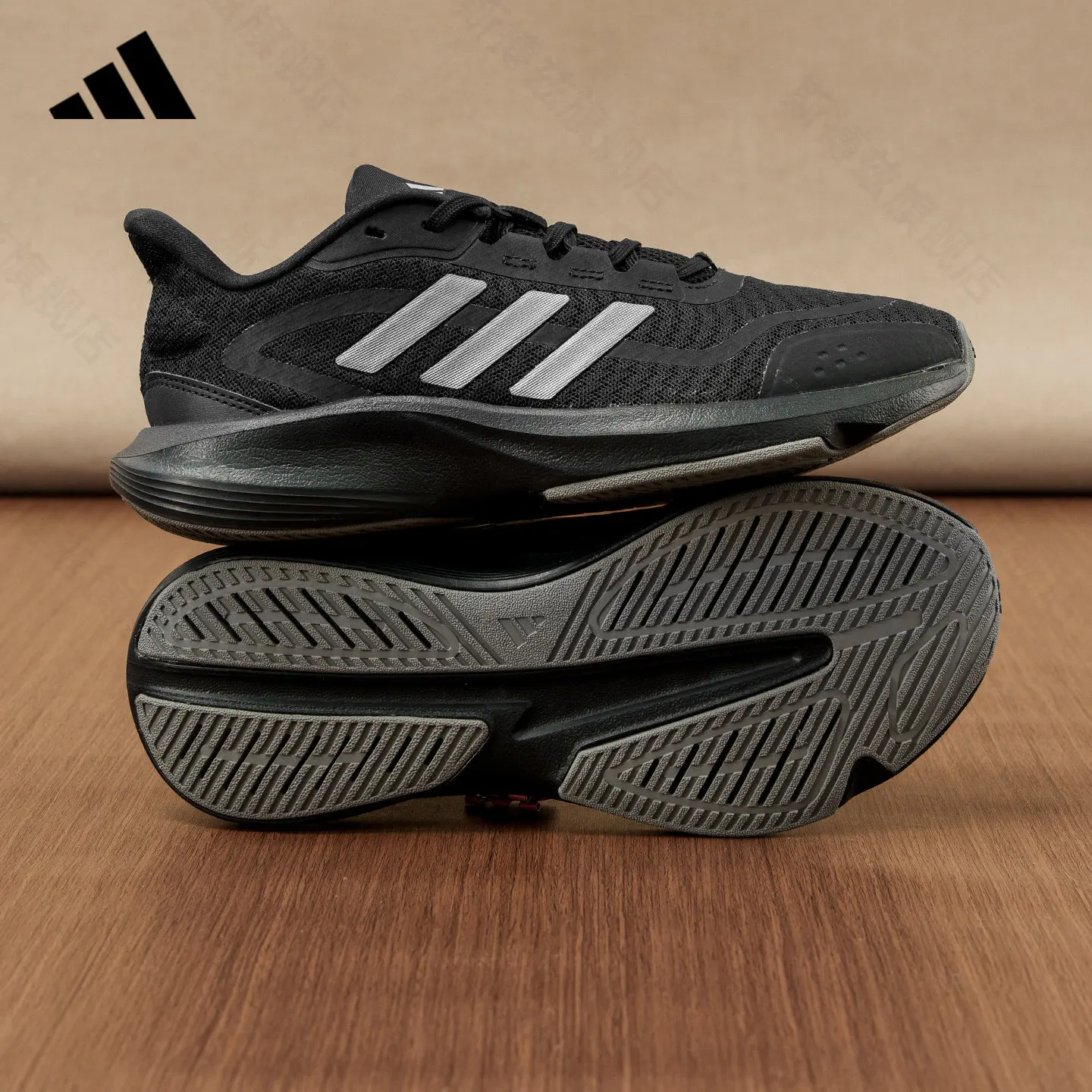 

Adidas JH5150 Men Sports Sneakers Black Metallic Grey Mesh Upper Rubber Sole Light Daily Jogging Walking Casual Running Shoes