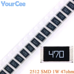 100pcs/10pcs 47ohm 2512 SMD Chip Resistor 47 ohm 47R 470 1W 5% Passive Components Resistance