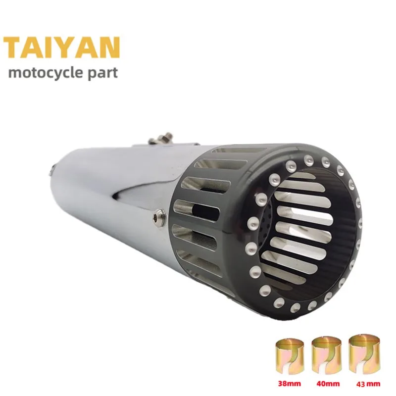

Vintage-Style Motorcycle Exhaust System Flower-Head Retro Muffler Compatible with Harley-Davidson Cruiser Prince Exhaust