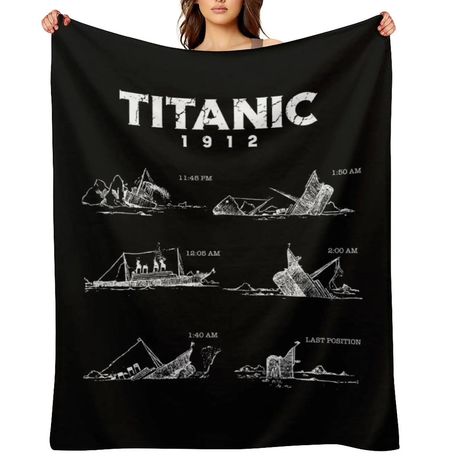 

SinkingTitanic Ship 1912 Atlantic Ocean Sea Disaster Throw Blanket Sofa Quilt halloween Thin Blankets