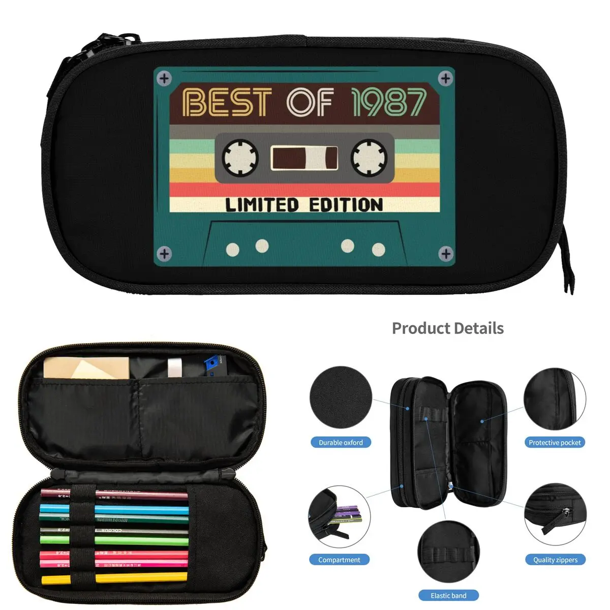 

Винтажные пеналы с кассетной лентой для студентов, подарки, коробка для ручек, сумка для карандашей, большая вместительная пенал, держатель для ручек