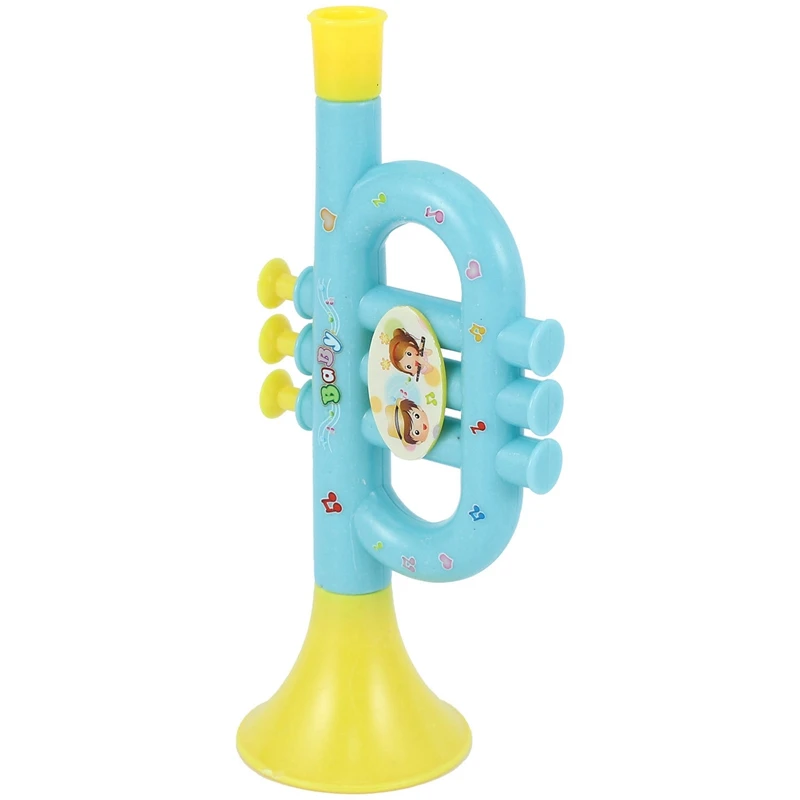 Trompeta soplable colorida para niños, instrumento de trompeta, Juguete Musical, patrón de Color aleatorio