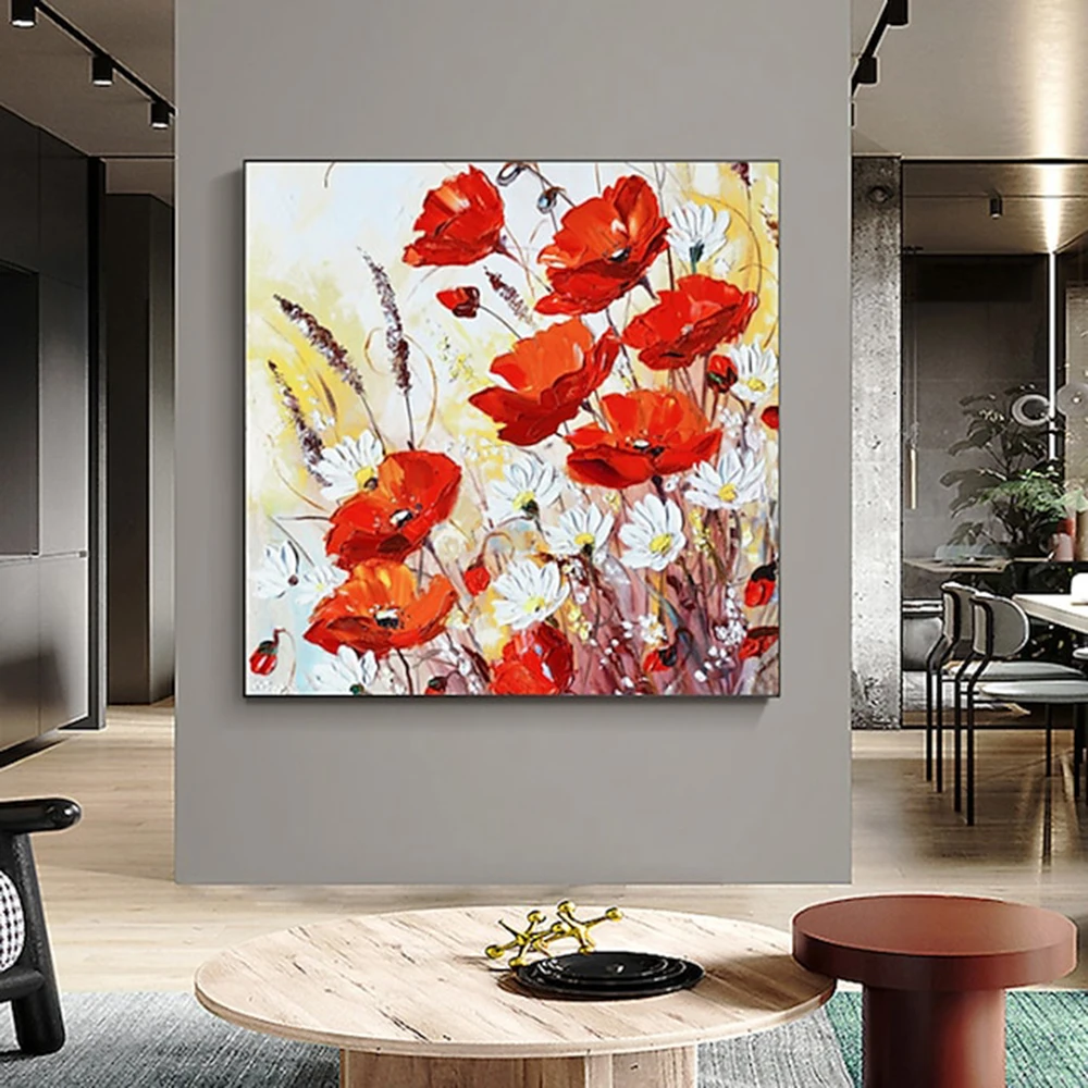 

Hand Painted Oil Paintings Canvas Wall Art Decoration Modern Abstract Flowers Living Room Hallway Luxurious Decorative Painting