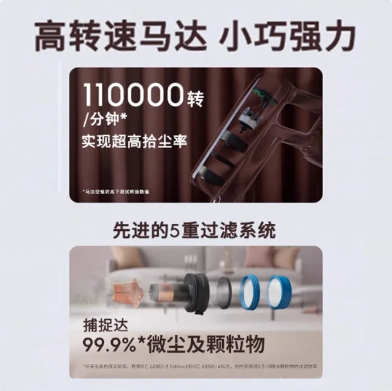 고양이 털과 먼지 진드기 제거를 위한 강력한 흡입력을 갖춘 휴대용 무선 경량 진공청소기 71512