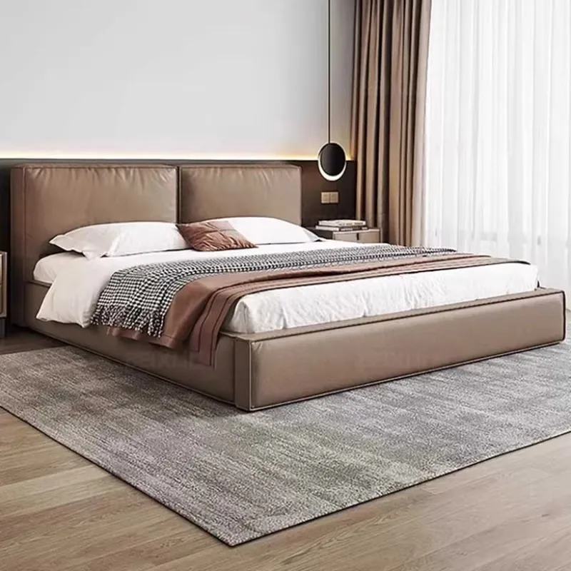 

Minimalist European Double Bed Leg Aesthetic Modern King Size Twin Bed Frame Headboard Luxury Master Cama De Casal Furniture