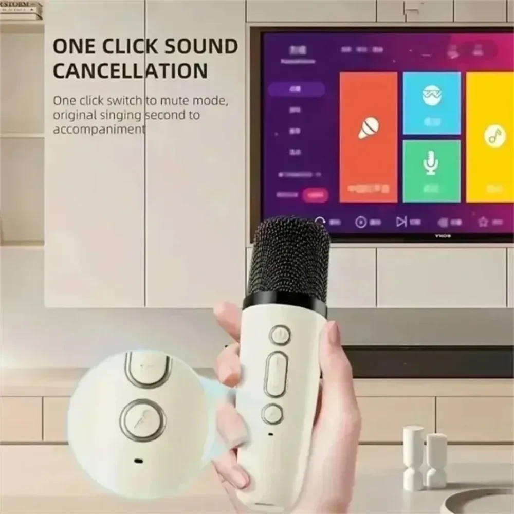 Karaoke Wireless Portable Bluetooth Speaker With Microphone Machine Mini Lamp Caixa De Som Sound Box Music Small Blootooth Mp3 image 5
