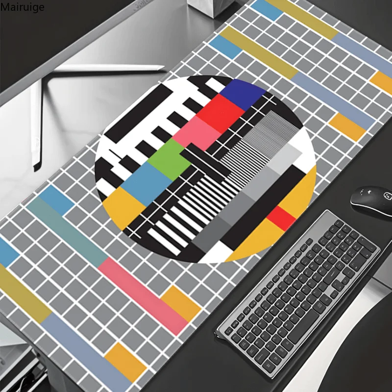 

TV Snowflake Screen Pattern Mouse Pad Large Precision Gaming Design Pad Anti-Slip Rubber Bottom Washable Surface Office Desk mat