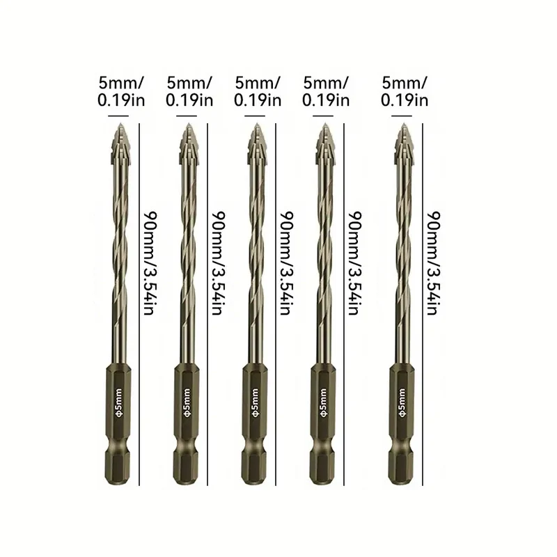 4-12mm Vier-Fluit Zaagtandboor Zaagtandboor Gereedschap Voor Glas/Tegel/Beton/Metaal Boor Set Gereedschap