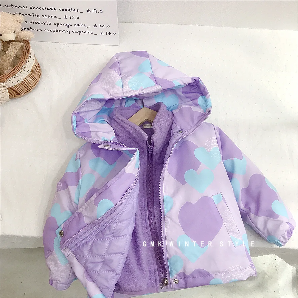 Girls' fleece coat Autumn winter 2023  children's clothing for baby girls' hardshell jacket thickened winter children's clothes