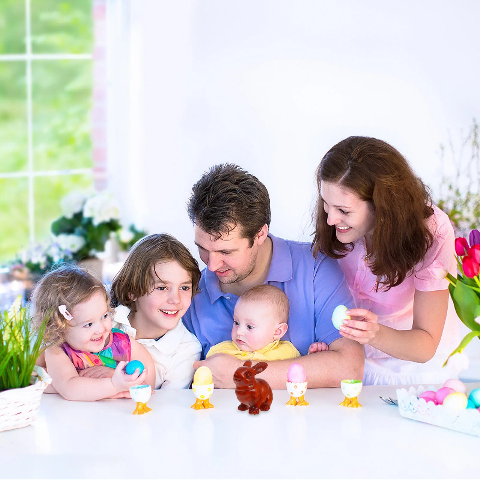 

Wooden Carved Rabbit Decoration for Home Office Desk Shelf Rustic Bunny Statue Art Craft Sculpture Living Room Tabletop Decor