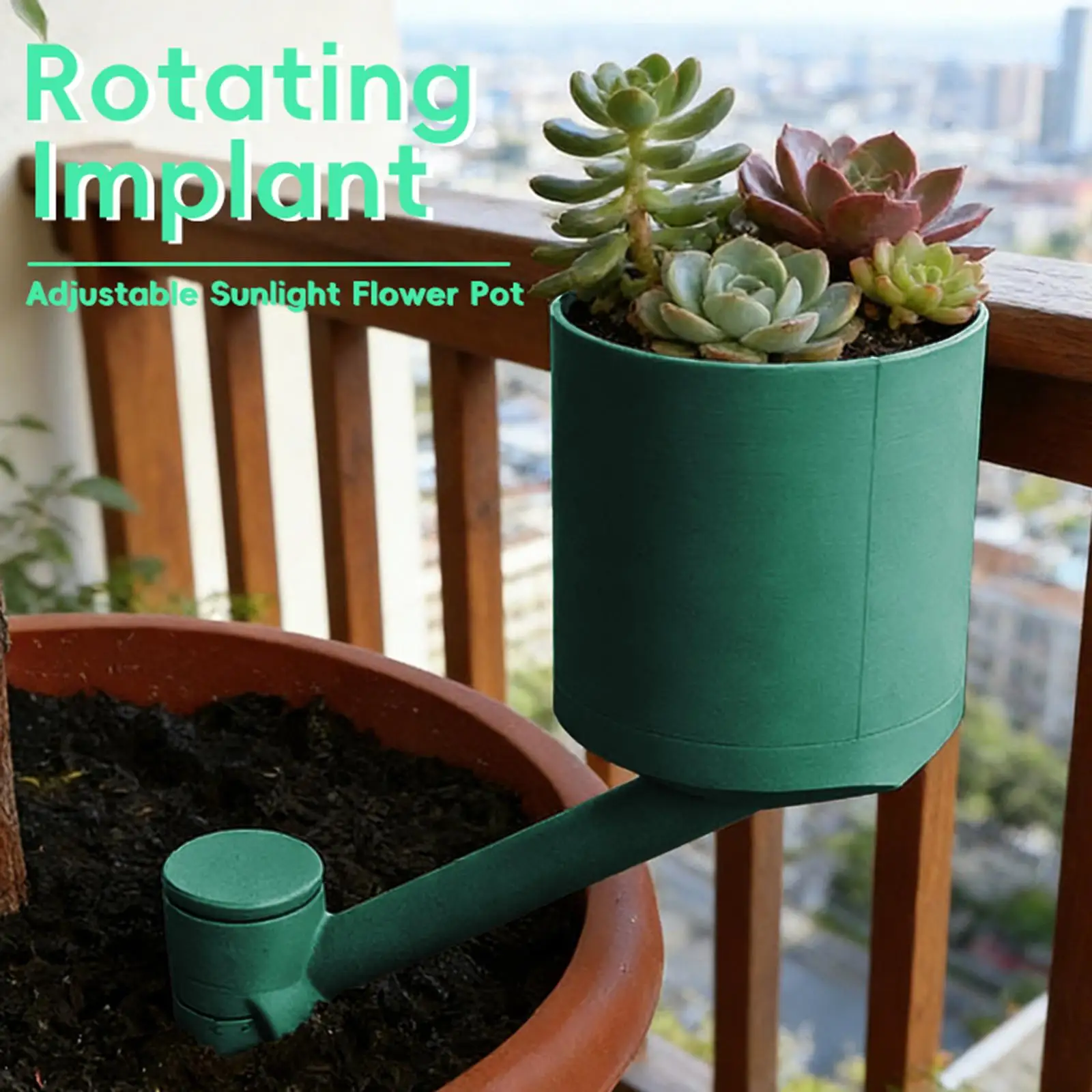 Small Rotatable Flower Pot Plastic Round for Yard and Garden Decorating Outdoor Unique Collectible