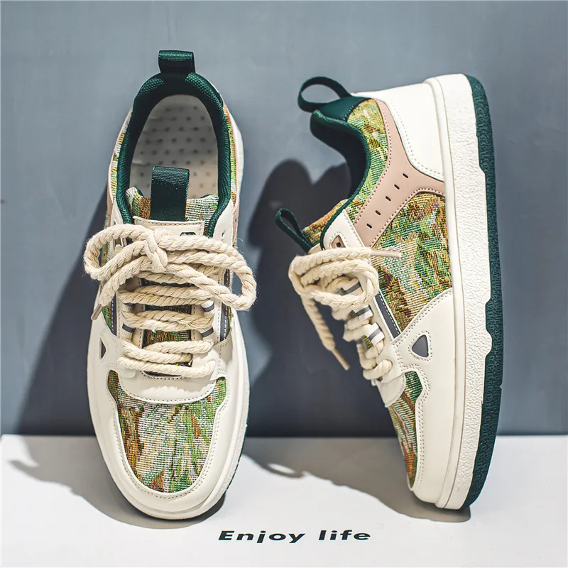 2023 Starry Night Oil Painting Shoes for Men Original Casual Sneakers  Sports Designer Shoes Vintage Footwear Artist\'s painting