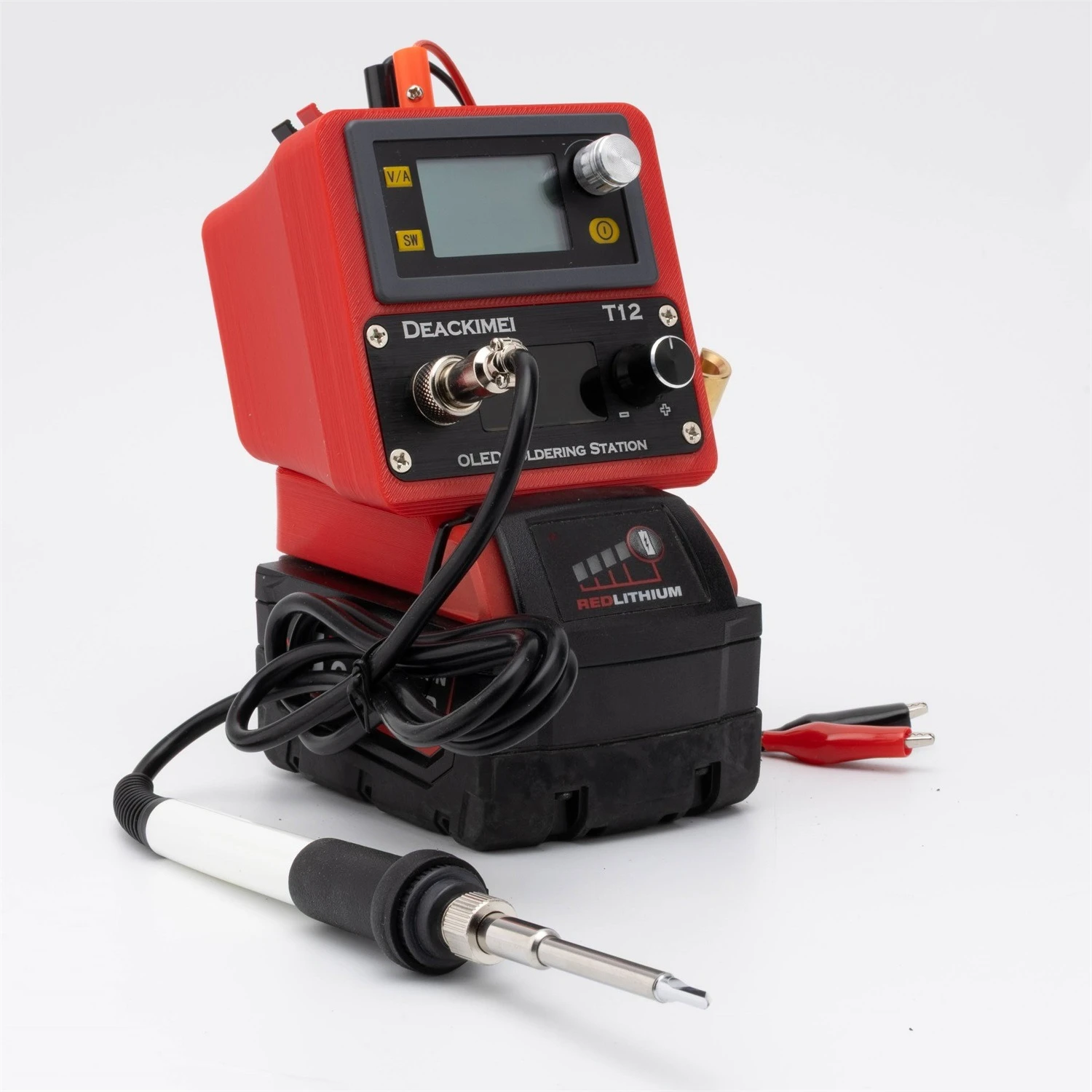 T12 OLED Soldering Iron Quick Heating Wireless °C/°F Free Switching For Milwaukee 18V Lithium Battery Electric Digital Soldering