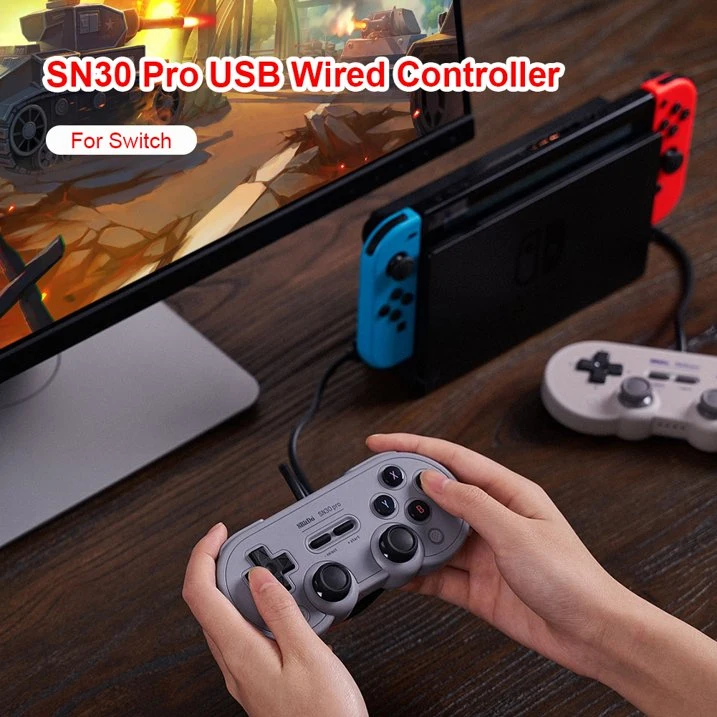 8bitdo SN30 Pro USB Gamepad Wired Game Controller for Windows/Switch (Gray Version)