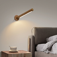 Wooden Wireless Wall Sticker Charging Wall Light Corridor Channel Charging Magnetic Suction Touch Dimmer Bedside Night Light