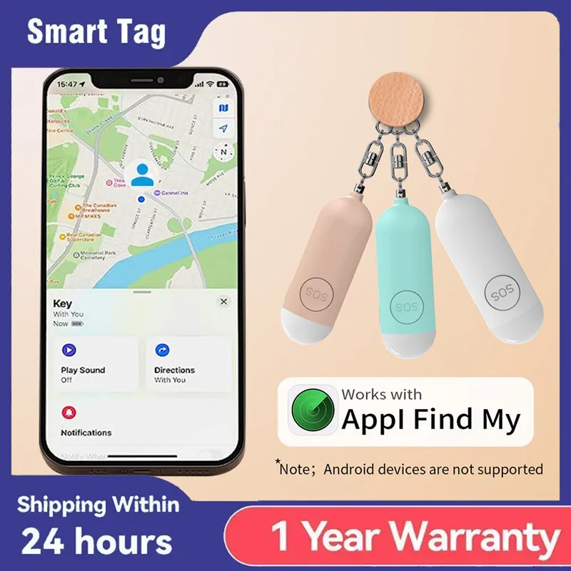 AIYATO Locator Emergency SOS 130DB Personal Alarm Self Defense Emergency Button Or Pull Pin Alert Device Work With Apple Find My