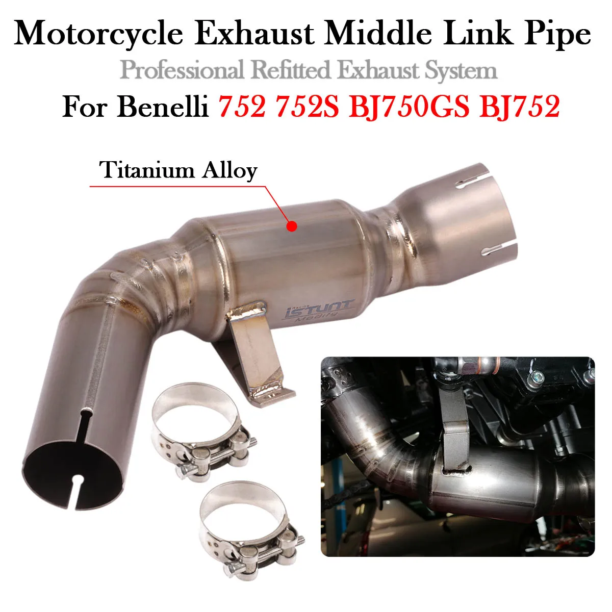 

Выхлопная труба (средняя секция) из титанового сплава для мотоциклов Benelli 752, 752S, BJ750GS, BJ752, глушитель, модифицированная труба для мотоцикла
