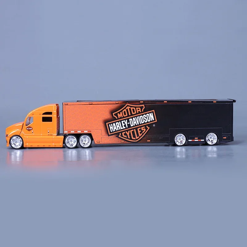 Maisto 1:64 Harley Davidson Container Trailer Car Diecast Model Edition Hauler Alloy Luxury Vehicle Toys Kid Birthday Gift Toy