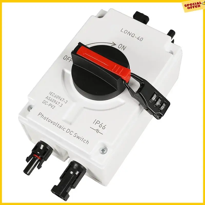 A25P 1 Juego de interruptor de desconexión fotovoltaico Solar PV, interruptor Solar aislador de CC LONQ-40 DC1000V 4P