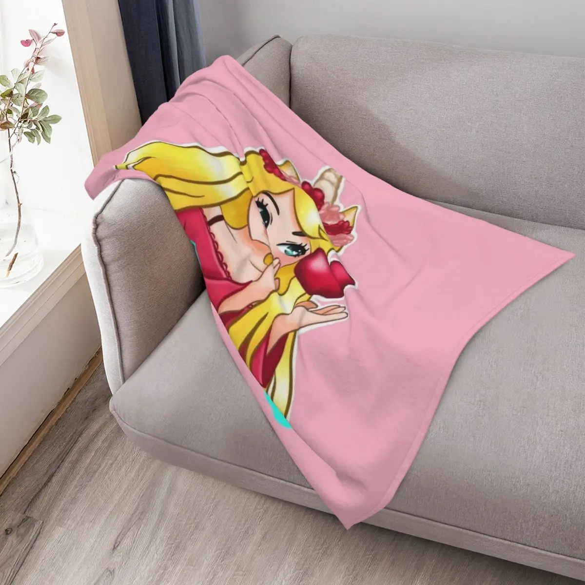 iamSanna يحب يونيكورنز الوردي رمي بطانية أشعث الزخرفية الحرارية للسفر بطانيات رقيقة #3