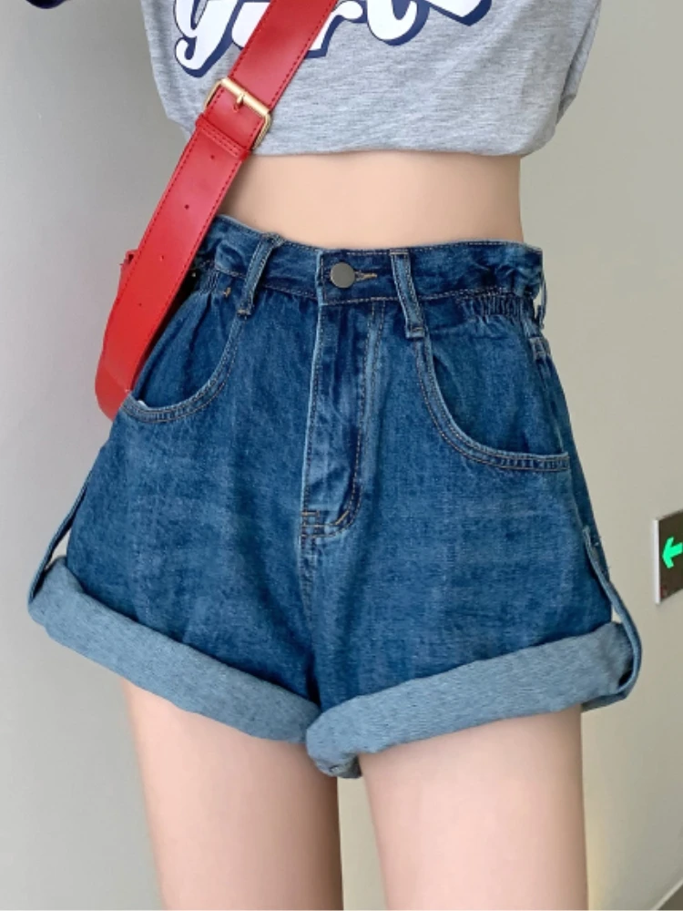 

GUUZYUVIZ Loose Denim Short Trousers Summer Casual Plus Size Vinatge Jeans Shorts Women Harajuk High Waist White Woman Shorts