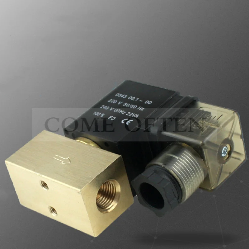 صمام لولبي 80bar Watter Air High Pressure Solenoid Valve 2 Way 1/4 3/8 1/2 BSP 12V 24V DC AC220V Normally Close Direct Acting Brass الهواء المضغوط — تفصيل 4