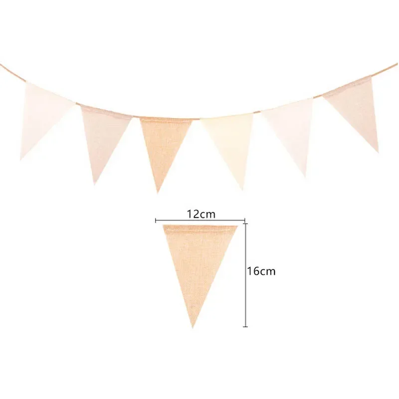 Kids 1st Birthday Linen Banner Multicolor Triangles Flags Hanging Garland Bunting Pennant Baby Shower Decor Birthday Party Favor