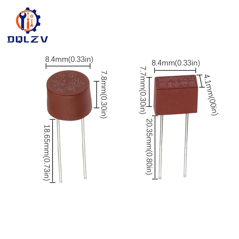 Round Fuse Slow Blow 500mA 1A 2A 2.5A 3.15A 4A 5A 6.3A 8A 10A 250V 382 Plastic LCD TV 392 Square